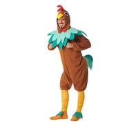 Boland - Plush Chicken Costume Set for Adults, Jumpsuit with Hood, Collar and Leg Warmers for Carnival and Theme Party