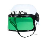 Boland - Police helmet, visor helmet policeman, chin strap, green visor can be folded up, costume, carnival, theme party