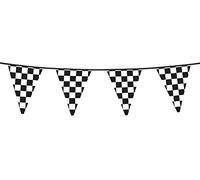 Boland Racing Black and White Chequed Bunting 6M Length Party Decoration Motor Racing Chequered Flag Kids Birthday Banner Flag Size 30cm x 20cm
