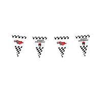 Boland Racing Car Happy Birthday Bunting 6m for Childrens Birthday Parties Chequered Flag Go Kart Children's Birthday Party Garland Bunting Flag