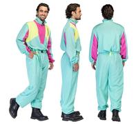 Boland Retro Ski Suit, Glow in Blacklight, 80s Costume for Men, Apres Ski Party Outfit, Suit for Fancy Dress Costumes