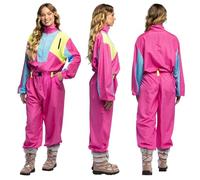 Boland Retro Ski Suit Pink Glow in Blacklight 80s Costume for Women Apres Ski Party Outfit Suit for Fancy Dress Costumes