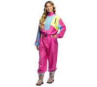 Boland Retro Ski Suit Pink Glow in Blacklight 80s Costume for Women Apres Ski Party Outfit Suit for Fancy Dress Costumes