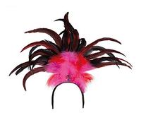 Boland Rio 52283 Headband with Feathers, One Size, Pink/Red