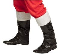 Boland 13397 - Boot Warmers Santa Claus Black/White Covers for Shoes and Boots, Santa Claus, Costume, Carnival, Theme Party