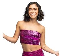 Boland - Sequin Top without Straps, Elastic Bandeau for Festival, Theme Party, Carnival and Disco, Top, Party Outfit