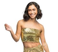 Boland - Sequin Top without Straps, Elastic Bandeau for Festival, Theme Party, Carnival and Disco, Top, Party Outfit