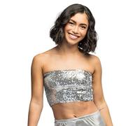 Boland - Sequin Top without Straps, Elastic Bandeau for Festival, Theme Party, Carnival and Disco, Top, Party Outfit