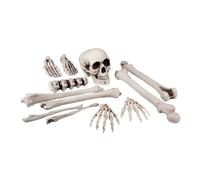 Boland Set of 12 Skull and Bones Skeleton Decorations - White, One Size - Perfect for Halloween, Horror Nights, and Themed Parties