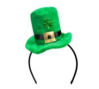 Boland Shamrock Headband with Mini Green Leprechaun Hat - Fun St Patrick’s Day Fancy Dress Costume Accessory for Adults - Irish Clover Party Headwear