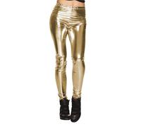 Boland - Metallic Leggings for Carnival, Festival, Theme Party or Everyday Life, Shiny Stretch Trousers for Fancy Dress Costumes, 80s Gold