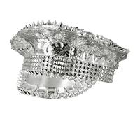 Boland Silver Sequin Festival Hat - Adult Embellished Party Hat with Gemstones & Studs - Glitter Disco Carnival Headwear for Fancy Dress & Themed Events