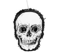 Boland Skull Piñata - Black and White Plastic Decoration for Birthdays, Halloween Parties, and Themed Celebrations - Standard Size