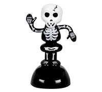 Boland Solar Dancing Skeleton - 11 cm Black and White Swinging Skeleton Decoration for Halloween, Carnival, and Themed Parties