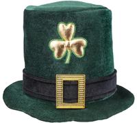 Boland St Patrick’s Day Leprechaun Hat - Green Clover Buckle Top Hat Fancy