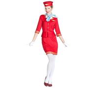 Boland 84092 Adult Stewardess Linda Costume, Solid, Multicoloured, M-L
