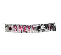 Boland Sweet 16 Banner Silver/black/pink (One Size)