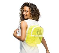 Boland - Transparent Neon Backpack with Adjustable Straps 2 Zipped Compartments Bag for Festival Costumes and Theme Party