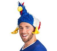 Boland Tricolour Hen Hat for Adults - Blue White Red Novelty Chicken Fan Hat for France Supporters, Fancy Dress, World Cup, European Championship, Public Viewing & Themed Parties
