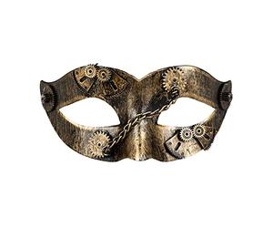 Boland Unisex BOL54521 Steampunk Gold Gears mask for Women, Multicolor, Unitalla