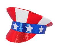 Boland 33031 - USA Hat with Sequins, Stars and Stripes, America, Hat for Costumes, Fancy Dress Costume