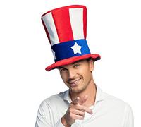 Boland USA Themed Hat, Uncle Sam Hat, Soft, Plush, 4th of July, Stars and Stripes, USA Fancy Dress Accessory, Headwear, Novelty, Party, Festival, Carnival, Halloween, Adult, One Size (One Size)