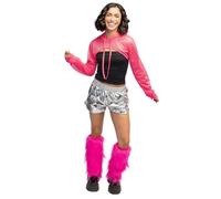 Boland - UV Neon Leg Warmers for Costumes, 1 Pair Glow in Black Light, Faux Fur Leg Warmers, Costume Accessories for Festival, Carnival and Theme Party