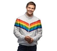 Boland - Vintage Rainbow Training Jacket for Men in Retro Style, Group Costume for Theme Party or Carnival