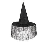 Boland - Witch Hat Seda with Veil for Adults, Black, One Size, 97002