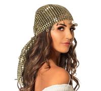 Boland Womens Gypsy Coin Headscarf or Coin Belt Belly Dancer Fancy Dress Arabian Dress Up Ladies Headwear Hat Accessory Novelty One Size