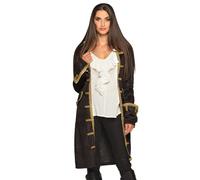 Boland - Women's Pirate Jacket, Black/Gold, Coat for Women, Buccaneer, Privateer, Costume, Carnival, Theme Party