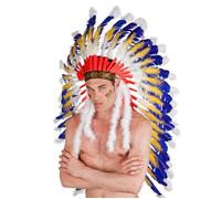 Boland 44131 - Native American Headdress for Adults, Chief, Feather Jewellery, Wild West, Costume, Carnival, Theme Party