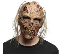 Boland 97609 Zombie Head Mask Latex with Hair, Horror Mask for Costumes, Halloween and Carnival, Skull