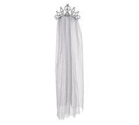 Boland Zombie Princess Tiara Headband with Veil - White, One Size - Perfect for Halloween, Horror Parties, and Cosplay