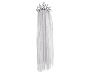 Boland Zombie Princess Tiara Headband with Veil - White, One Size - Perfect for Halloween, Horror Parties, and Cosplay