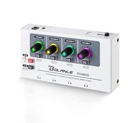 Bolanle PH400 4-Channel Headphone Amp with 8 Output Ports, 3.5mm & 6.35mm Jacks, Mono/Stereo Switch, 7 Color Breathing Light