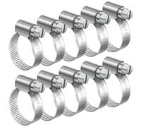 Bolatus 10-16mm Adjustable Hose Clamps, 10 Pcs Stainless Steel Worm Drive Clips for Securing Hose Connections and Gas Pipe