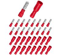 Bolatus 100Pcs Bullet Connectors Terminal Red