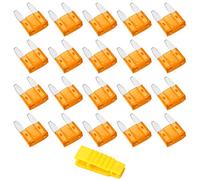 Bolatus 20Pcs Car Fuses 5A Mini Blade Fuses Automotive Replacement Fuse for Caravan Motorcycle Truck RV + Fuse Puller