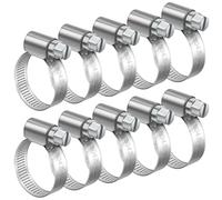 Bolatus 25-40mm Hose Clips Adjustable, 10 Pcs Hose Clamps 304 Stainless Steel Worm Drive Hose Clips for Securing Hose Connections Home Gas Pipe Water Pipe and Fuel Line Flexible Hose Pipe Tube