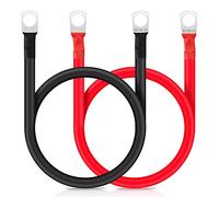 Bolatus 2Pcs 30cm Battery Inverter Cable 5AWG/16mm² 12v Battery Cable Red and Black Auto Battery Leads with SC16-10 Ring Terminals Copper Flexible Wire for Motorcycle, Solar RV & Marine