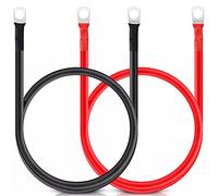 Bolatus 2Pcs 50cm Battery Inverter Cable 5AWG/16mm² 12v Battery Cable Red and Black Auto Battery Leads with SC16-10 Ring Terminals Copper Flexible Wire for Motorcycle, Solar RV & Marine