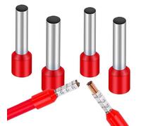 Bolatus Cable Ferrules 10 mm² 18 mm Long, Partially Insulated PP Wire End Ferrules Assortment Made of Tin-Plated Copper Red (10 mm² x 18 mm)