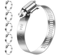 Bolatus Hose Clips 33-57 mm, 6 Pcs Hose Clamp Stainless Steel 304