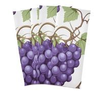 Bolaz Purple Grapes Kitchen Towel, Dish Towels Quick Drying Tea Towels Absorbent Hand Towels for Kitchen Sink Dinner Table 28 x 18 Inches, Set of 4