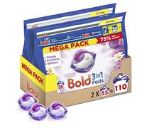 Bold 3-in-1 Pods Washing Liquid Detergent Capsules, 110 Laundry Pods, Lavender and Camomile