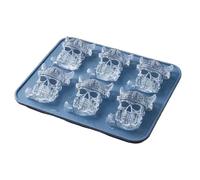 Bold 3D V-iking Skull Ice C-ubes, 6-Compartment Silicone Skull-Shaped Ice C-ube Tray, Food-Grade Flexible Molds, Easy Release, for Home Bar, Freezer, Cocktail