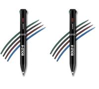 Bold 4-4-In-1 Kajal Pencil - Four Shades Black, Brown, Teal & Blue - Matte Finish, Rich Color Payoff, One-Stroke Application, Travel Friendly & Easy To Use (Pack of 2)