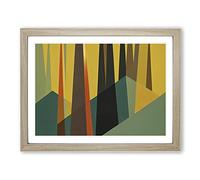 Bold Abstract Pine Tree Forest Vol.4 H1022 Framed Print for Living Room Bedroom Home Office Décor, Wall Art Picture Ready to Hang, Oak A4 Frame (34 x 25 cm)