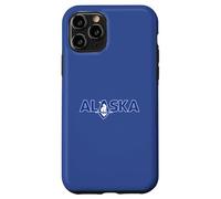 Bold Alaska Text With A Polar Bear Over A Glacier Minimalist Case for iPhone 11 Pro
